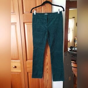 NWOT Anne Taylor Loft Petite "Marisa" green velvet skinny pants 2P